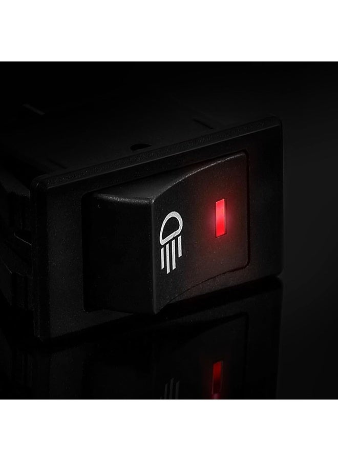 موب مفتاح تبديل LED لمصابيح الضباب 12 فولت 35 أمبير، رباعي الأطراف، أحادي القطب أحادي الرمية (SPST)، مفتاح تشغيل/إيقاف للوحة القيادة مع مؤشر ضوئي، مصنوع من بلاستيك ABS عالي التحمل، مناسب لجميع أنواع السيارات والشاحنات وسيارات الدفع الرباعي والحافلات والقوارب والمركبات الترفيهية والدراجات النارية، مقاوم للماء والحرارة، سهل التركيب على اللوحة، توصيل سريع 12 فولت - Image 5